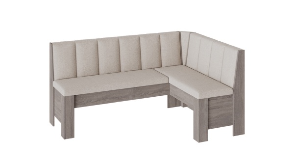 Скамья Угловая «Гонконг» (Дуб Сонома трюфель/Рогожка Бежевая)